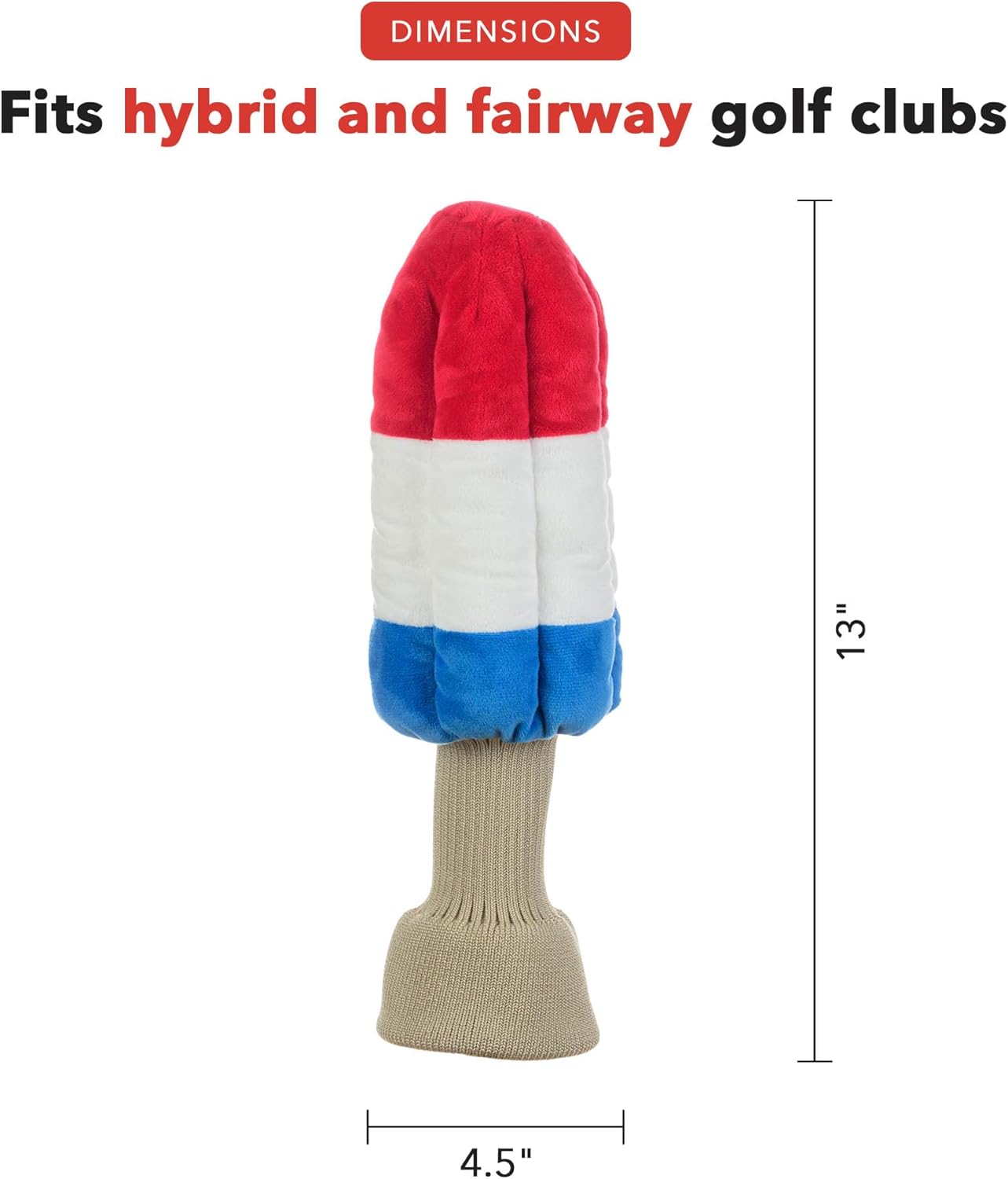 Daphne's Headcovers Bomb Pop Hybrid Headcover | Funny Golf Club Cover | Golf Head Cover for Hybrid & Fairway Wood | Stylish Golf Club Head Covers | Golf Hybrid Cover | Men’s & Women’s Headcover