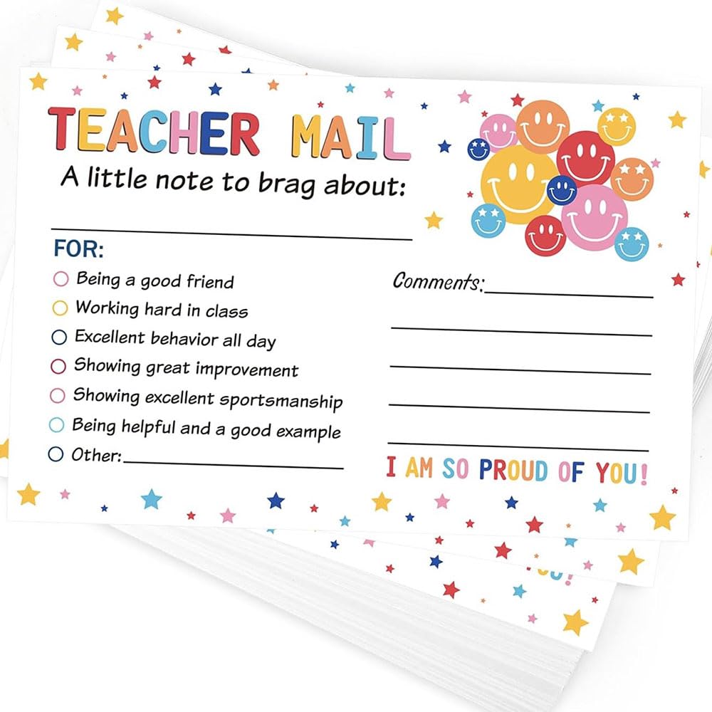 Amazon.com : 100Pcs 6''x4'' Teacher Mail Notes to Parents, Classroom ...