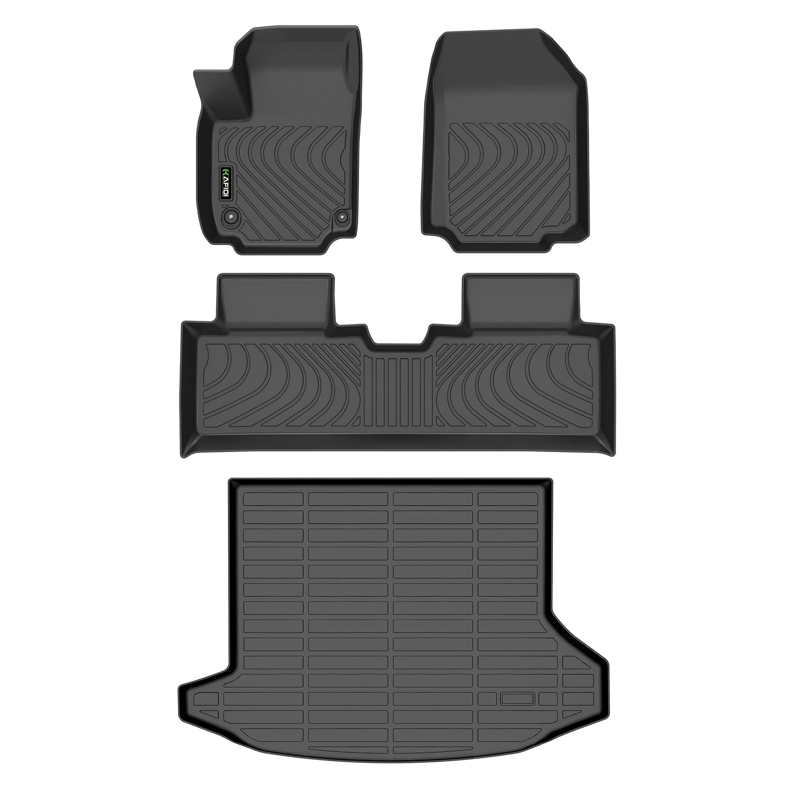 HAFIDI Automotive Floor Mats & Cargo Liner for Chevrolet Equinox 2025 2026 (Not EV) & GMC Terrain 2025 2026 All Weather Protection Full Set- Black