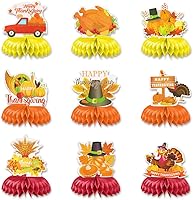 Vista 5 de Hying 9 centros de mesa de panal de otoño para mesa, centros de mesa de panal de Acción de Gracias, centros de mesa de hojas de arce de otoño