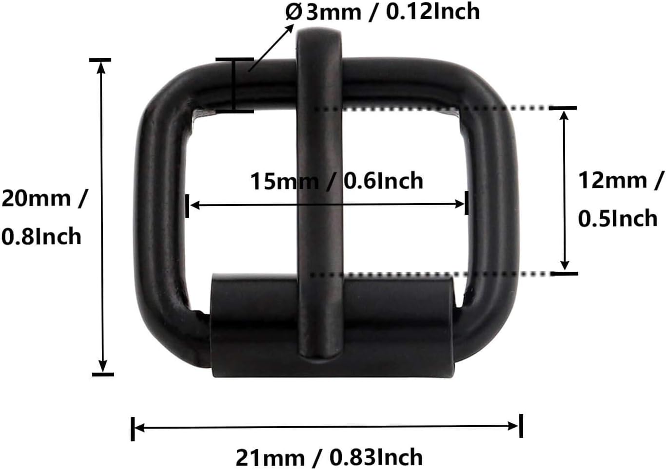 BIKICOCO Roller Buckle, 5/8 Inches Heel Rolling Bar Buckles for Bags Leather Webbing Straps