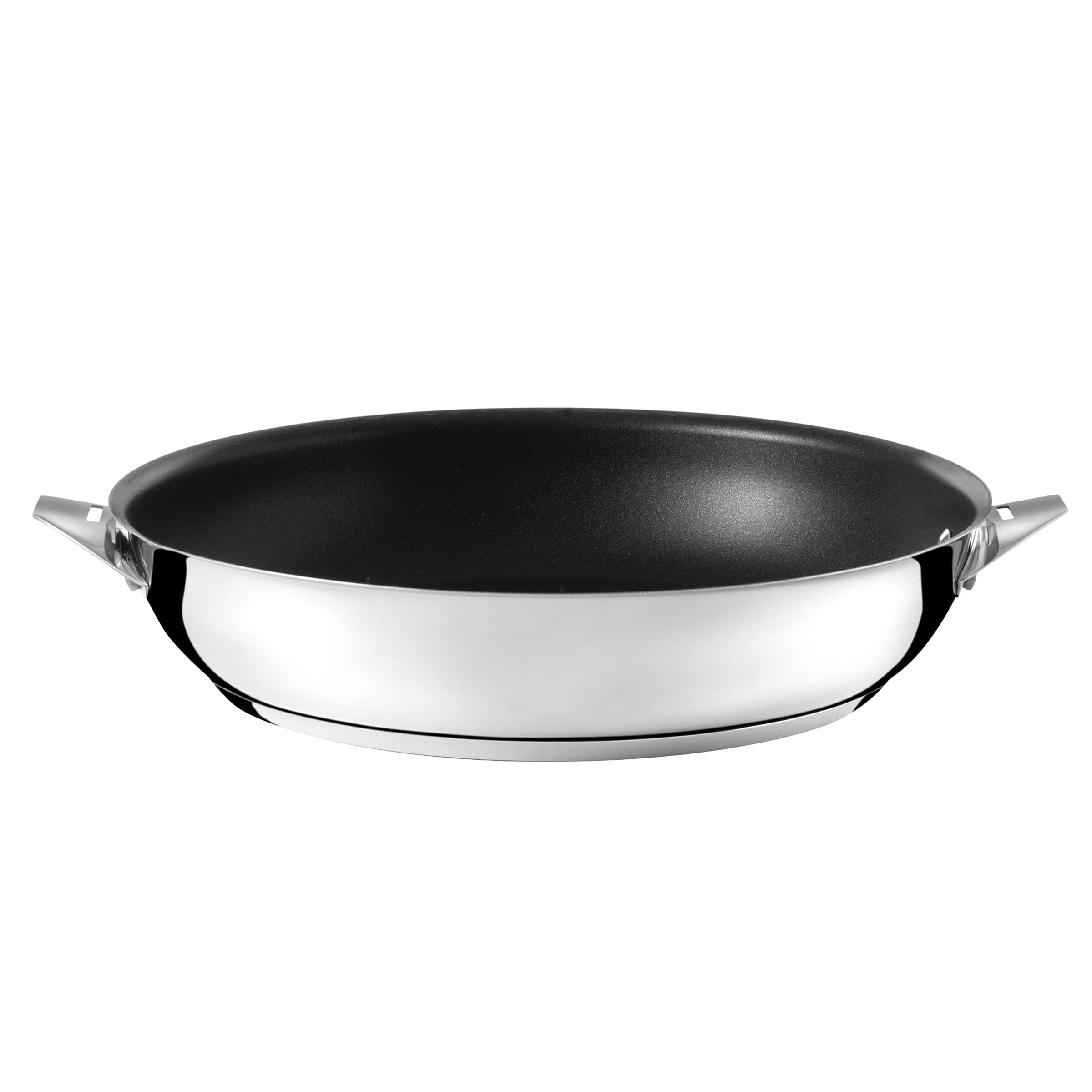 Cuisinox - Eclipse - Poêle 28 cm avec revêtement céramique - Fond encapsulé - Compatible tous feux dont induction - Acier Inoxydable 18/​1 - Finition miroir