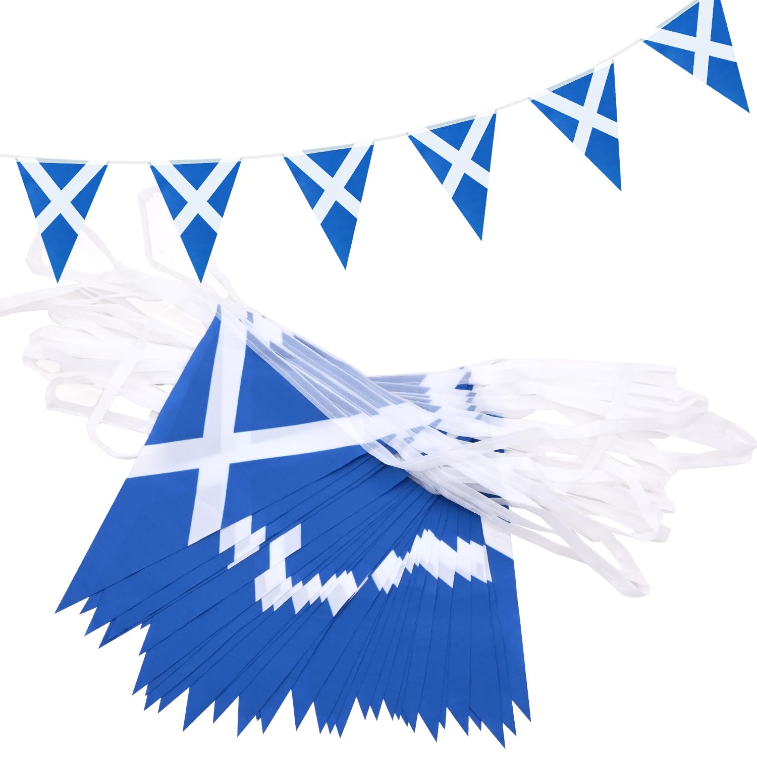 QRTDXP 20m 40pcs Scot-tish Bunting Flags, St Andrews Cross Scot-land Flag for St Andrew's Day, Burns Night, World Cup & Sports Events Party Decorations — image 1