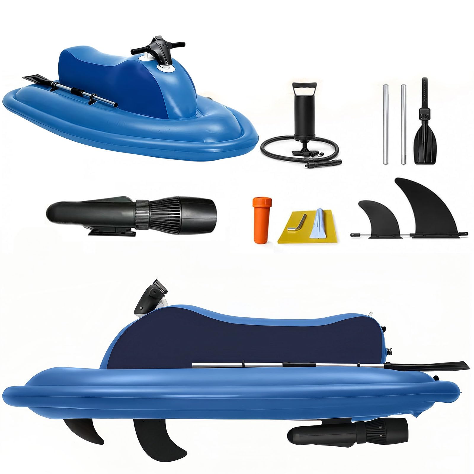 Glowdora Foldable Electric Inflatable Jet Ski, 2-Seater 500W-16000mAh