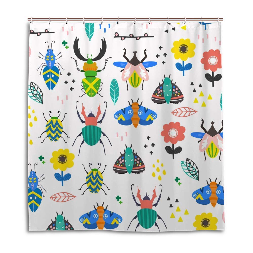 Rideau de douche avec 12 crochets inclus pour une installation facile de rideau moderne