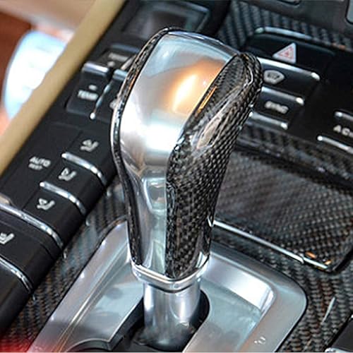 Miniatura 3 de 100% fibra de carbono real cubierta de la cabeza de cambio de engranajes interior perilla Trim Accesorios de coche para Porsche Cayenne 2011-17 , YC