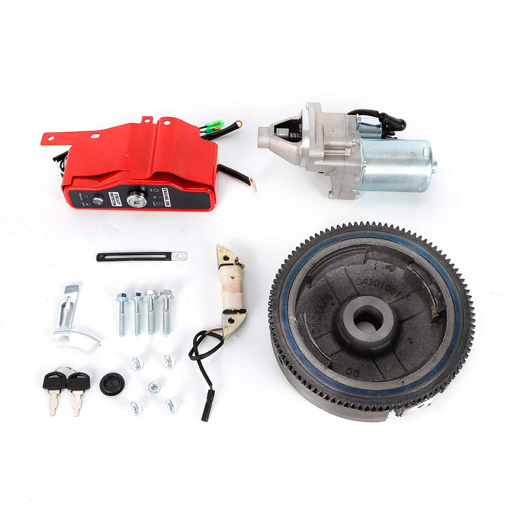 Elektrostarter Kit für Honda GX340/GX390 (bis 2011) – Komplettset mit Anlasser, Schwungrad & Schlüsselschalter – Elektro-Starter Motor, Direkter Ersatz
