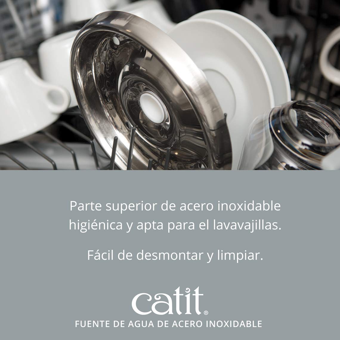 Catit Bebedero Tipo Fuente, Acero Inoxidable, 2 L