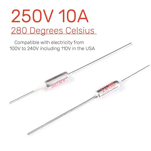 Miniatura 2 de 50 fusibles térmicos 280C grados 10A 250V circuitos metálicos de protección de cortes serie RY para ollas a presión eléctricas, olla instantánea,
