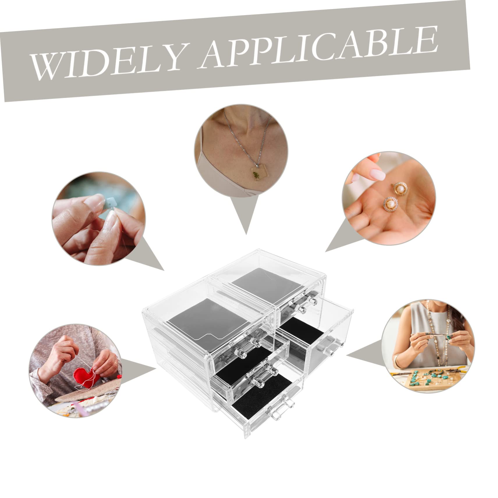 Cabilock Caja de cosméticos Transparente organización del baño Organizador de Maquillaje Almacenamiento de Maquillaje envase cosmético Sombra Caja de Maquillaje Necesidad