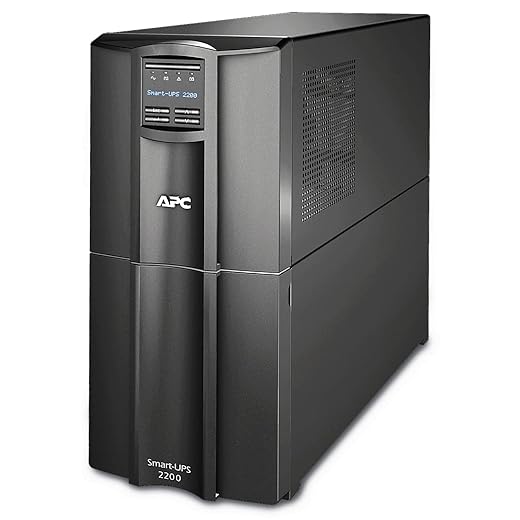 APC 2200VA Smart UPS with SmartConnect, SMT2200C Sinewave UPS Battery Backup, AVR, 120V, Line Interactive Uninterruptible Power Supply black