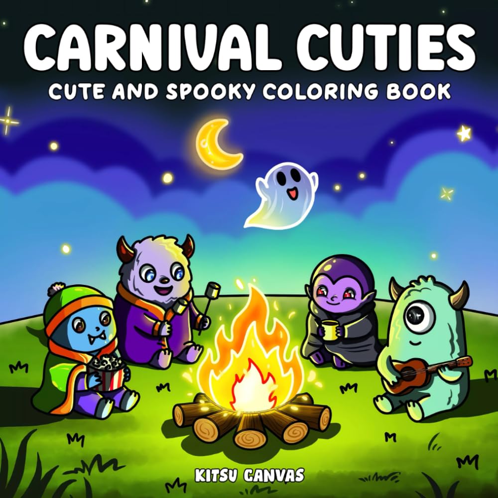 Carnival Cuties: Cute and Spooky Coloring Book | Halloween coloring book for adults
