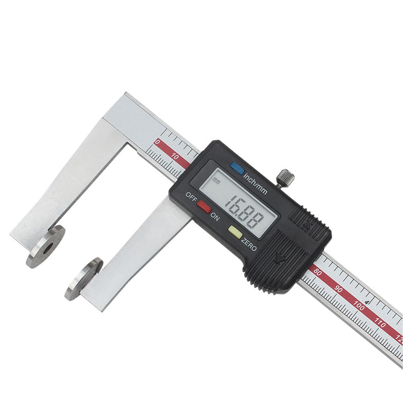 Digital Messschieber Messbereich 150 mm - Tellermessflächen, Edelstahl Messlehre Messwerkzeuge mit Ersatzbatterie und größem Display, mm/inch (0-150 mm)