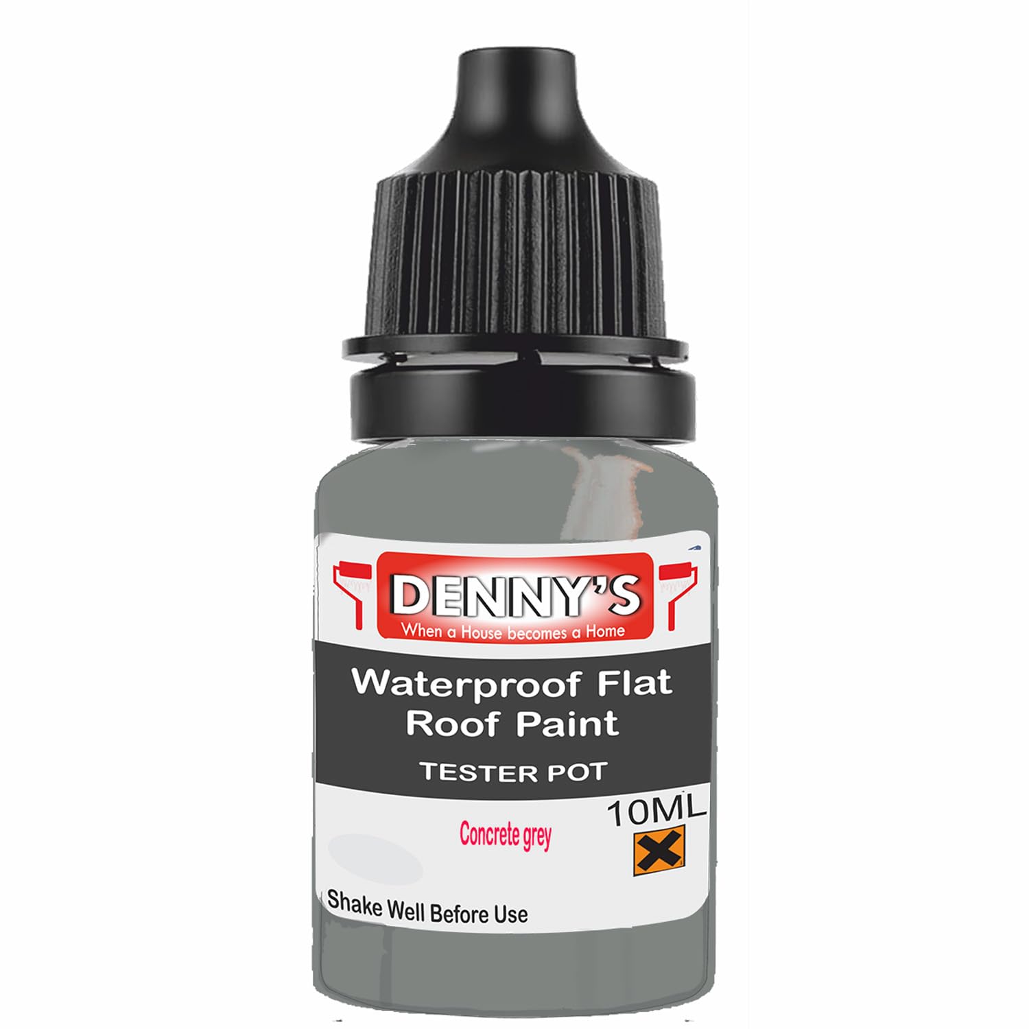 SCOOBYS PAINTS BACK IN THE MIX Chlorinated Rubber Flat Roof Paint – Waterproof Roof Sealer & Leak Repair Coating, Quick Drying, High Adhesion (Concrete grey, 10ML Tester Bottle)