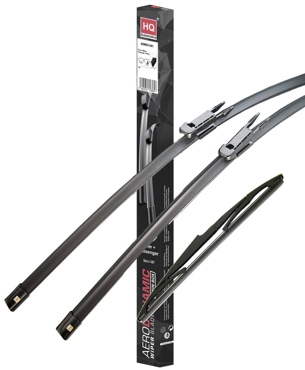 HQ Automotive Wiper Blades for FORD Kuga SUV (2020 and later) Front Rear Wipers Replacement Kit