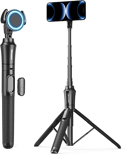 UBeesize Trípode magnético de 72 pulgadas para iPhone con control remoto, soporte extensible para teléfono celular, compatible con MagSafe, trípode