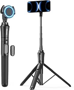 UBeesize 72'' Magnetic Tripod for iPhone with Remote, Extendable Cell Phone Tripod Stand, Compatible with MagSafe, Selfie Stick Tripod for iPhone 15 14 13 12 11 Series and Android Phones