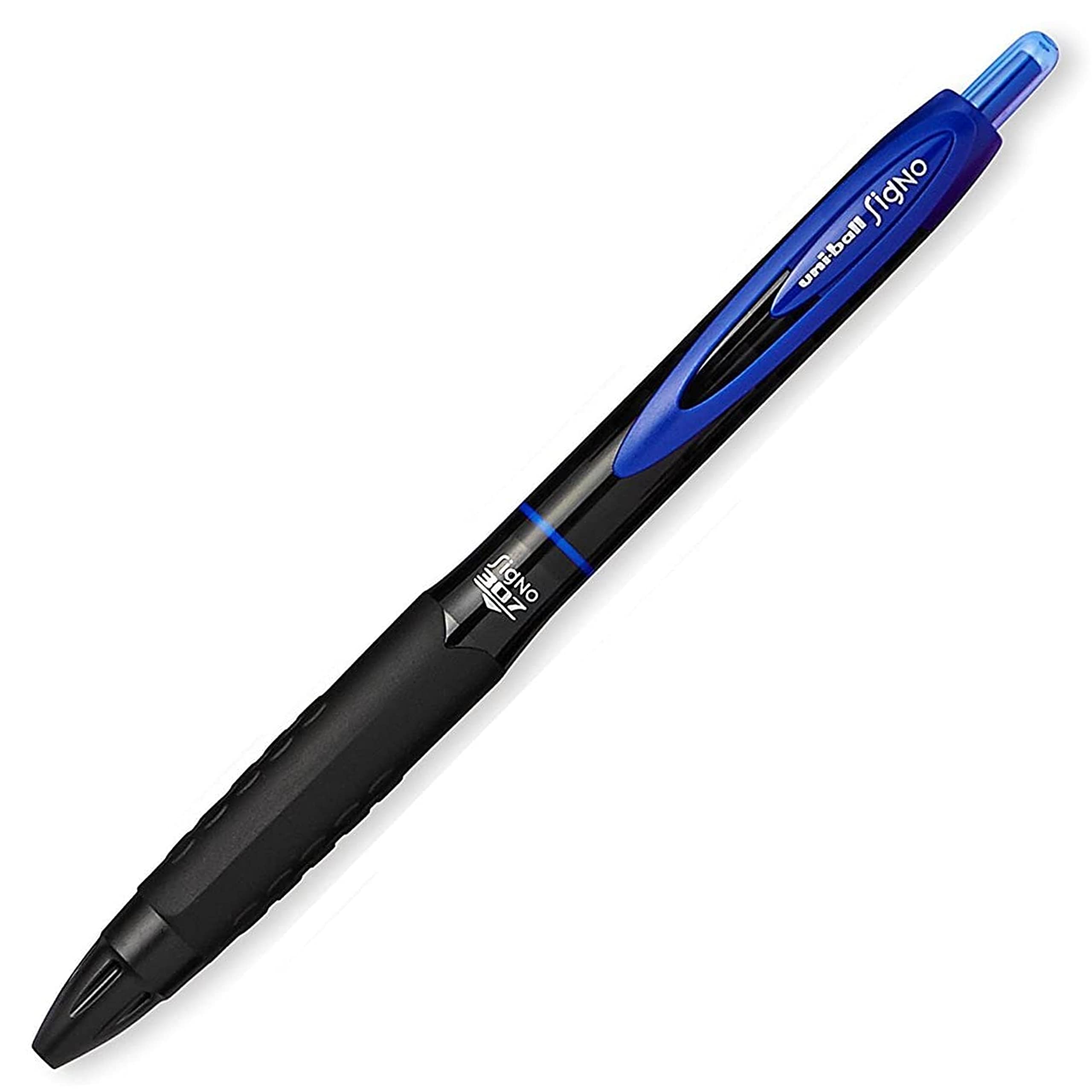uni-ball Signo 307 UMN-307 - Bolígrafo retráctil fino, 5 unidades, 2 negros, 2 azules y rojos