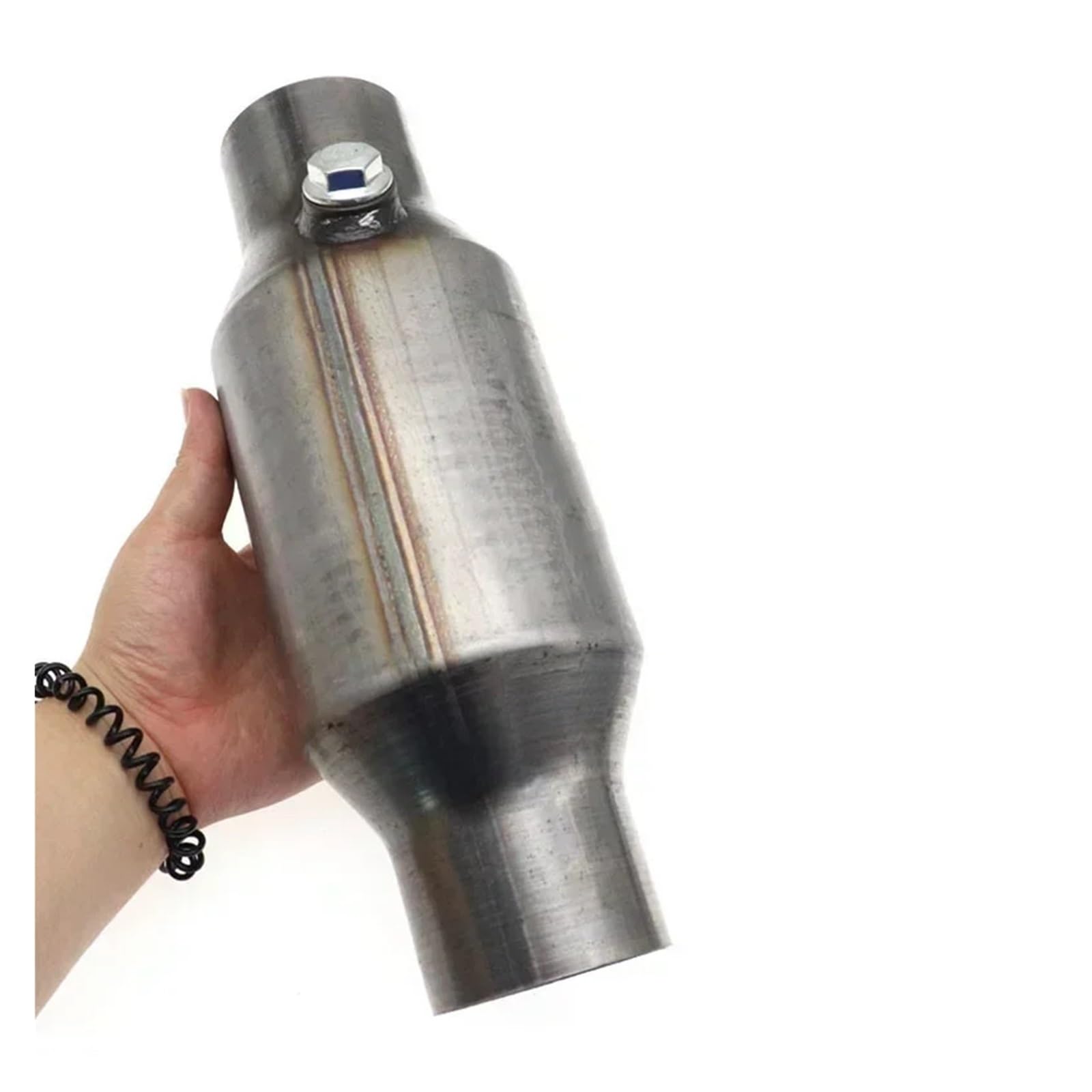 Katalizator 6000 Funtów, Uniwersalny, 6,35 Cm/2,5 Cala, Wlot/wylot, Stal Nierdzewna, 400 Otworów, Urządzenie Kontroli Emisji Uniwersalny katalizator z wlotem/wylotem