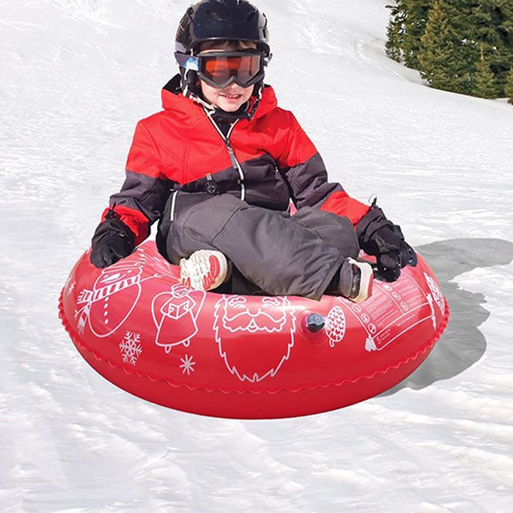 YJZQ Luge Gonflable Tube Siège de Ski Robuste Tube à Neige Sport Hiver Traîneau Pliable Cercle avec poignées pour Enfants et Adultes Dia 94CM Coloré