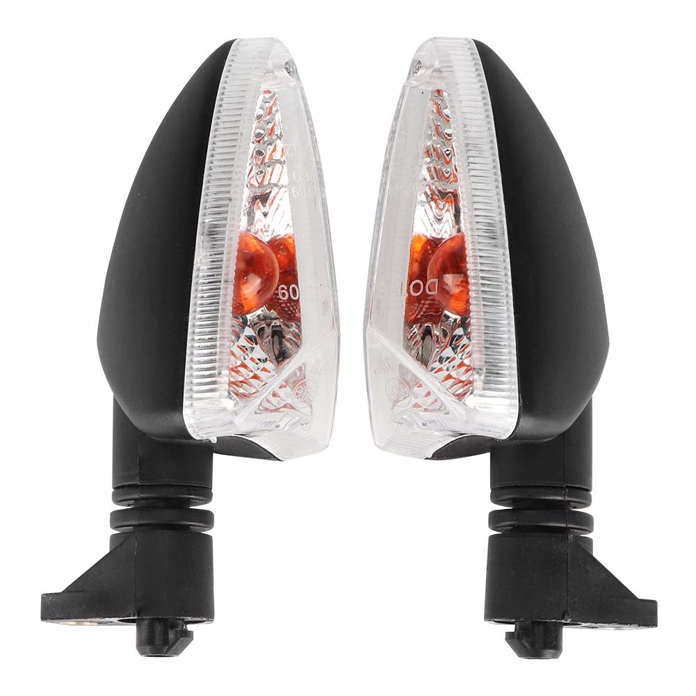EBTOOLS Motocykl światło obrotowe, 1 para motocykla kierunkowskazu kierunkowskazu lampa migająca pasuje do 800 2011-2013,1050 2007-2013, 675 / R 2009-2014, Street Triple 675 2007-2013 (czarno-biały)