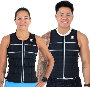 Hyperwear HyperVest ELITE Adjustable Weighted Vest for Women and Men Thin Steel Weights, Stretch CORDURA Fabric Weight Vest for Walking, Running, Strength Training
