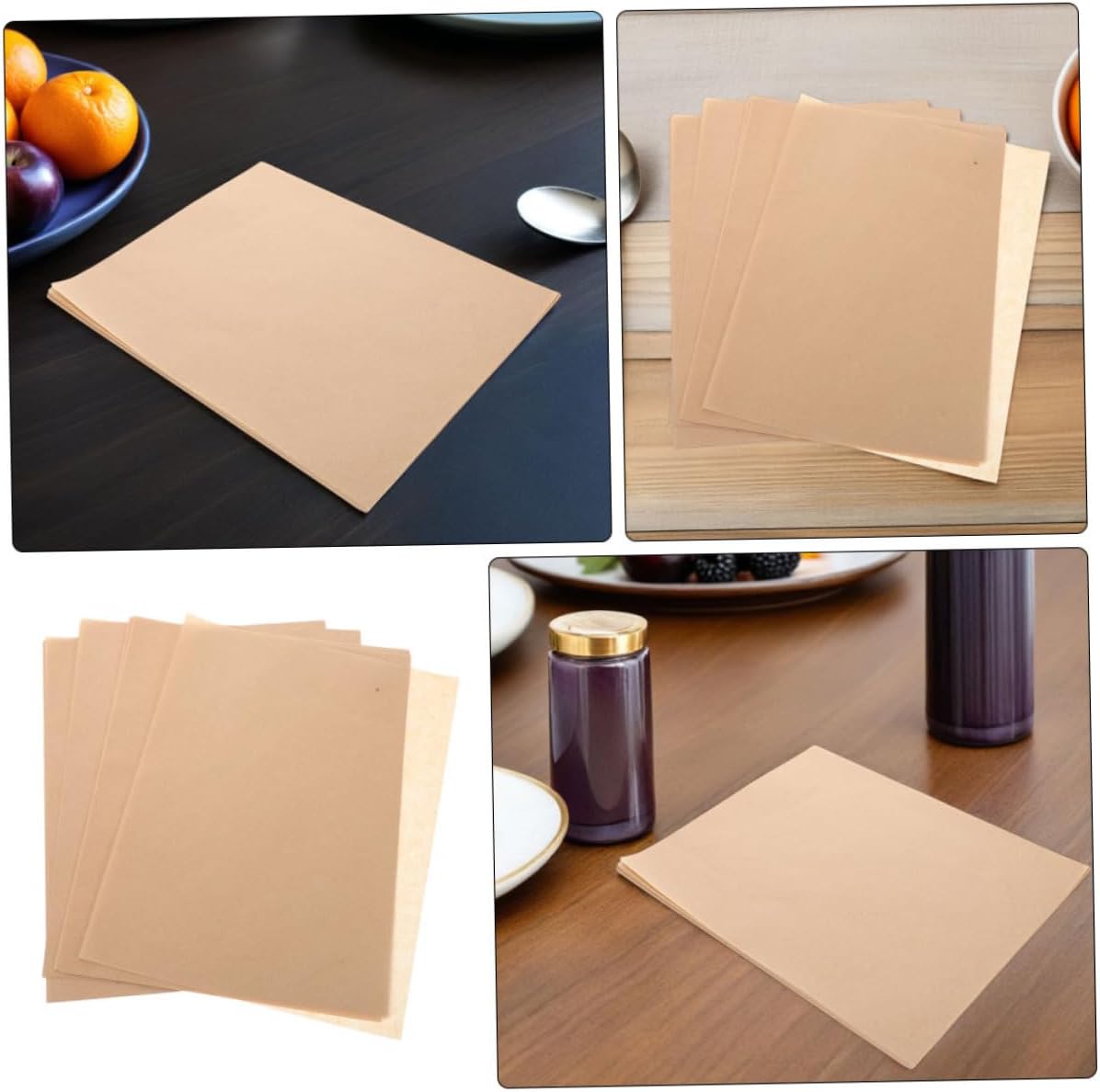 Milisten 500 Sheets Greaseproof Baking Parchment Paper 20x25cm Oil-resistant Kitchen Pastry Paper for Pizza Bbq Fried Snacks and Oven Liners
