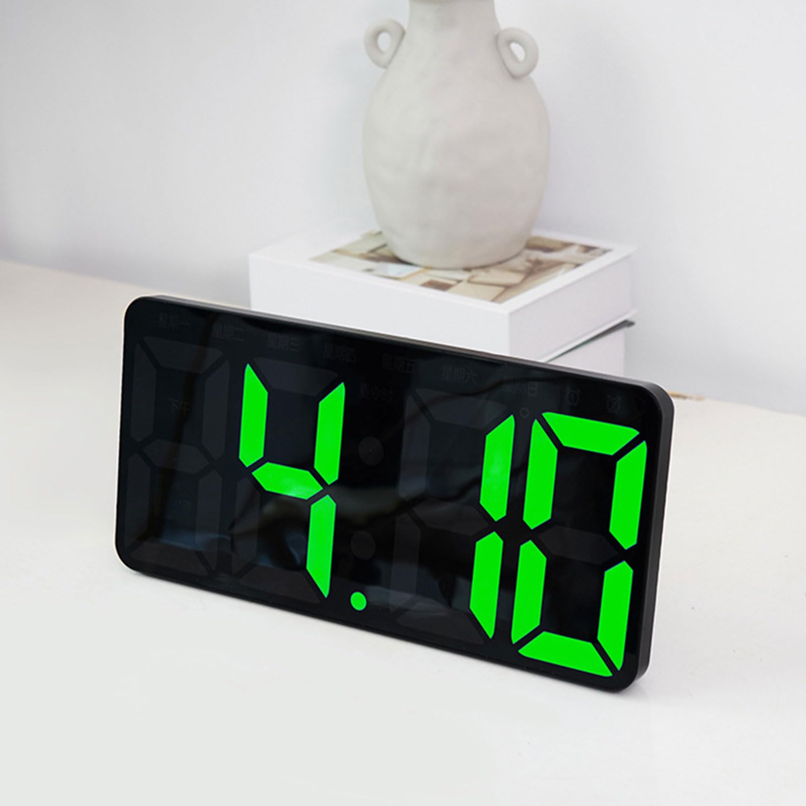 Reloj Digital Multifuncional con números, función de Cuenta Regresiva y termómetro Incorporado para hogar o la Oficina Reloj con Brillo Ajustable