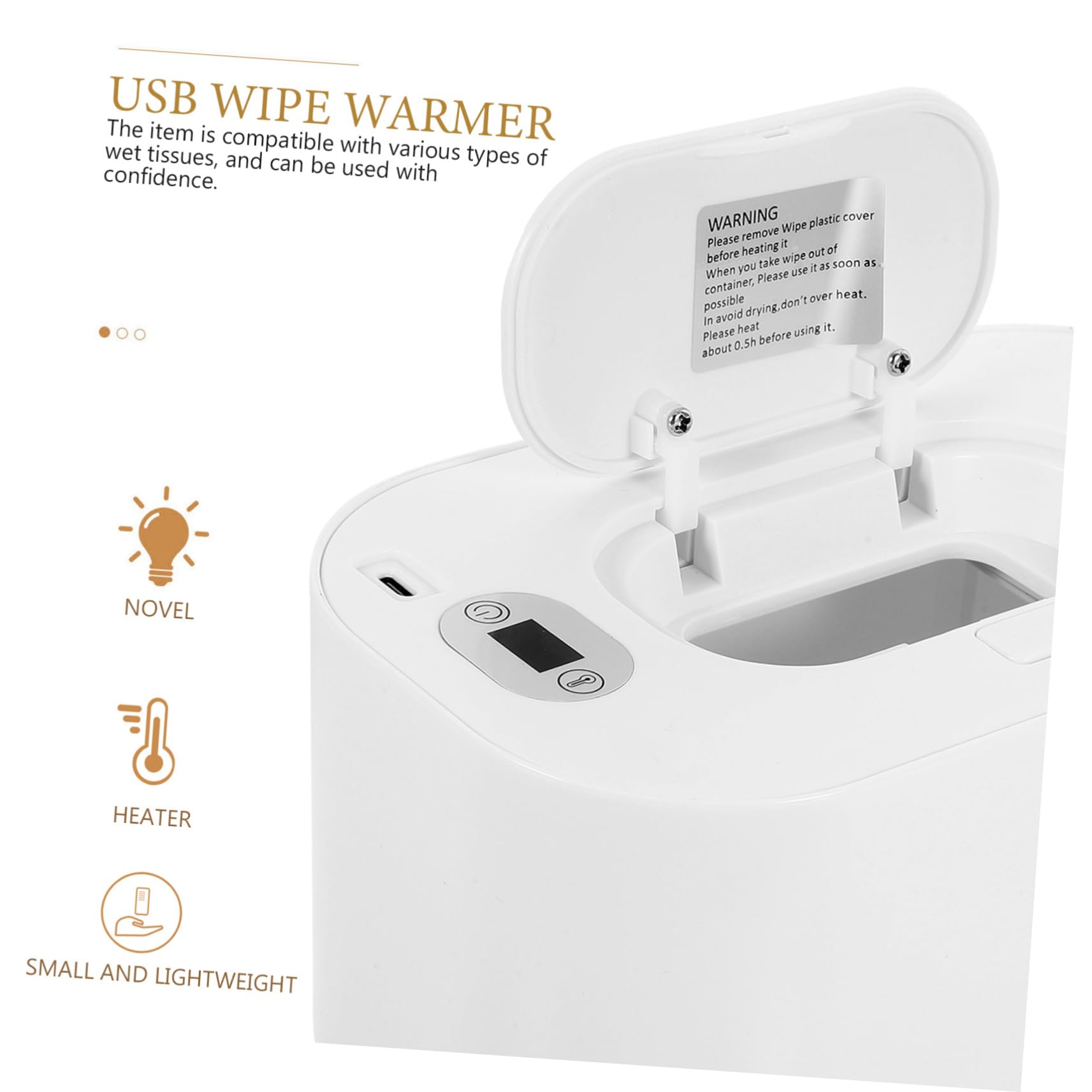 BESTonZON 4 Stück wärmer wischen Babytücher Feuchttücher Auto Papiertücher Baby-Geschenk Wischwärmer für zu Hause Tragbarer Feuchttuchwärmer Wagen Gewebe Thermobox Heizung reisen Abs Weiß