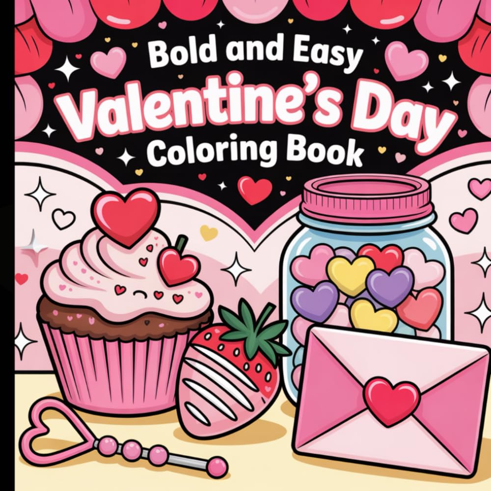 Bold and Easy Valentine's Day Coloring Book: Relaxing Designs for Calm, Joy, and Creativity.