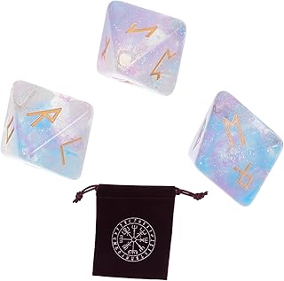 Toyvian 1 Conjunto De Dados De Runa Com Guarnição Preta Ternos Pretos Dados De Zodíaco Conjunto De Dados De 8 Lados Dados Astrológicos Ferramentas De Adivinhação Dados Decorativos