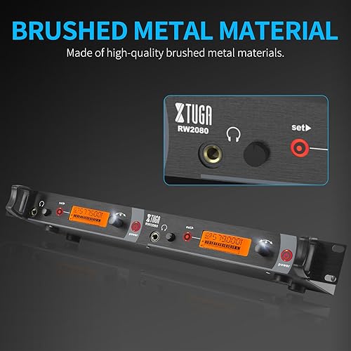 Miniatura 5 de Xtuga - Sistema de monitorización de auriculares RW2080 (2 canales, 246810), Negro