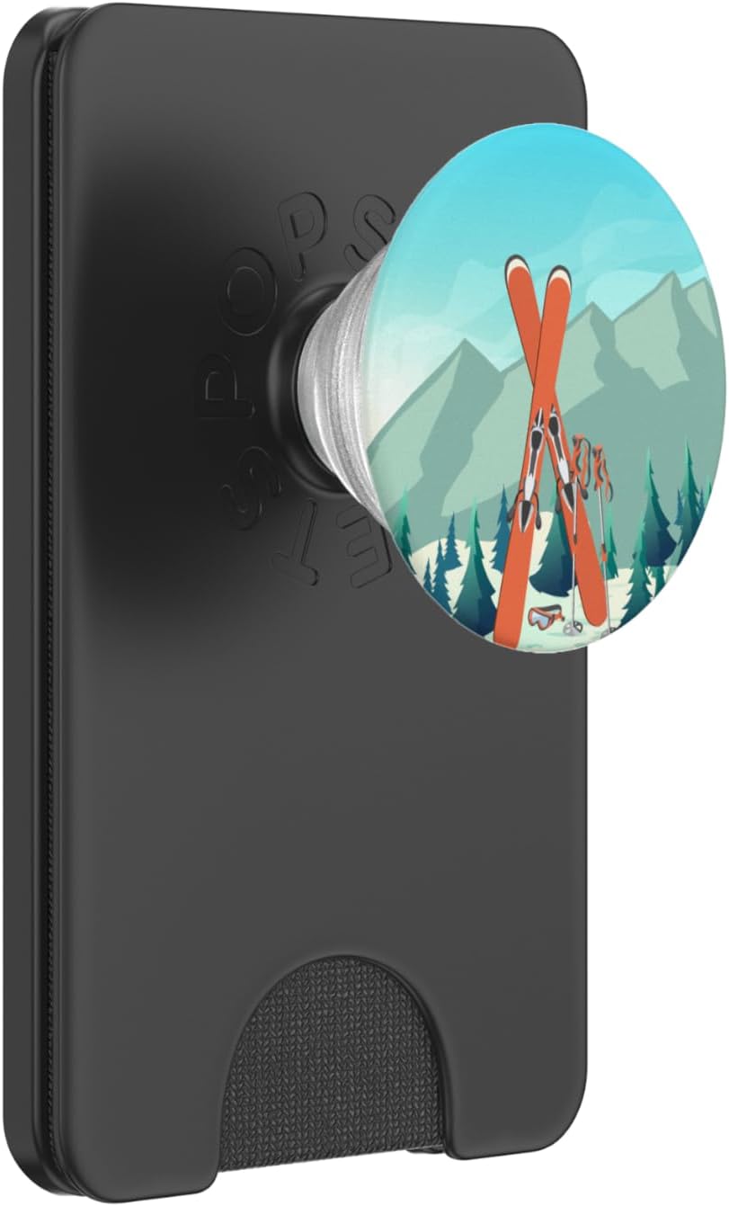 Aesthetic Ski On The Mountains For Skiing In Winter PopSockets PopGrip for MagSafe