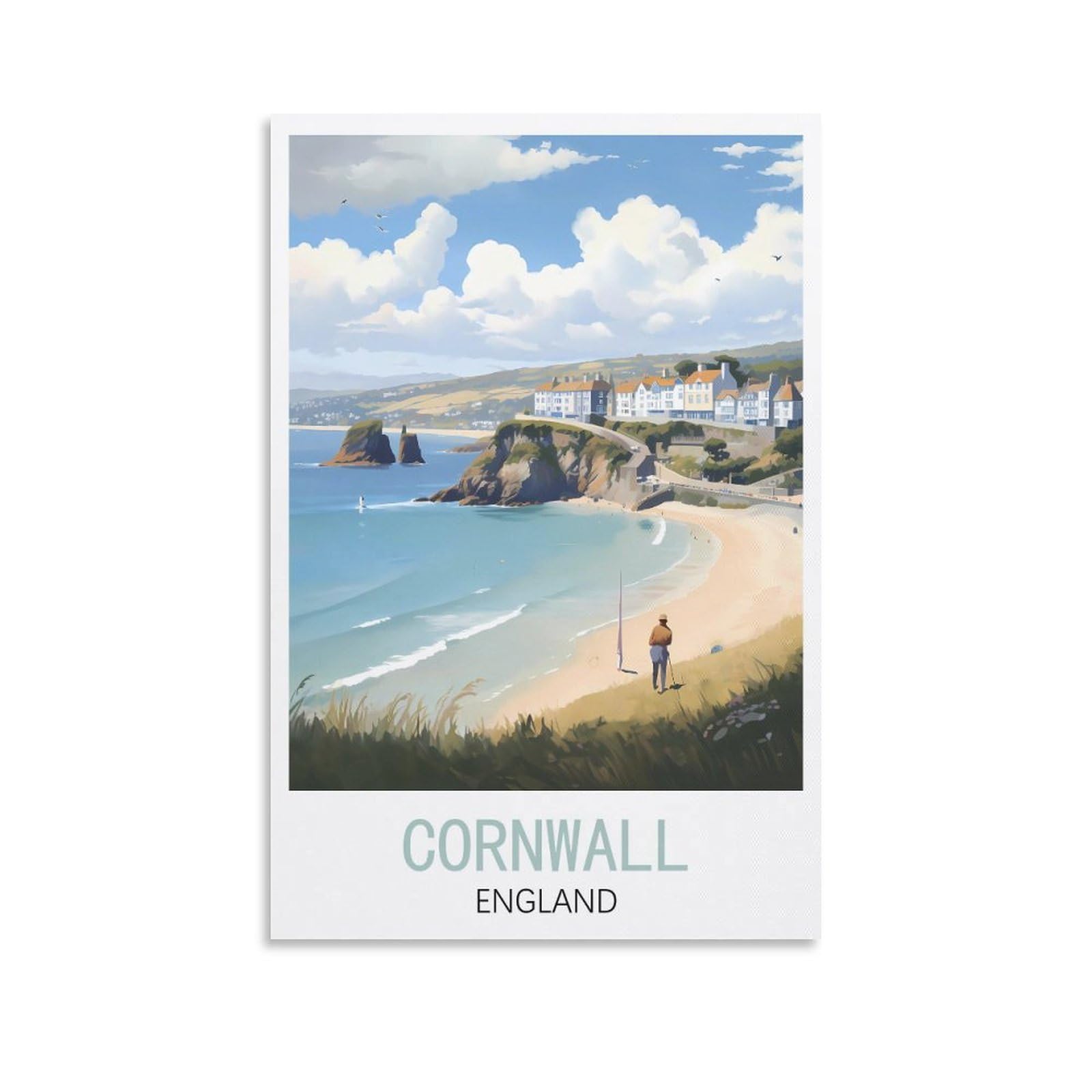 Cornwall England Vintage Travel Posters Lake 08x12inch(20x30cm) Wall Art Picture Print Canvas Art Poster Modern Family Bedroom Decor Posters