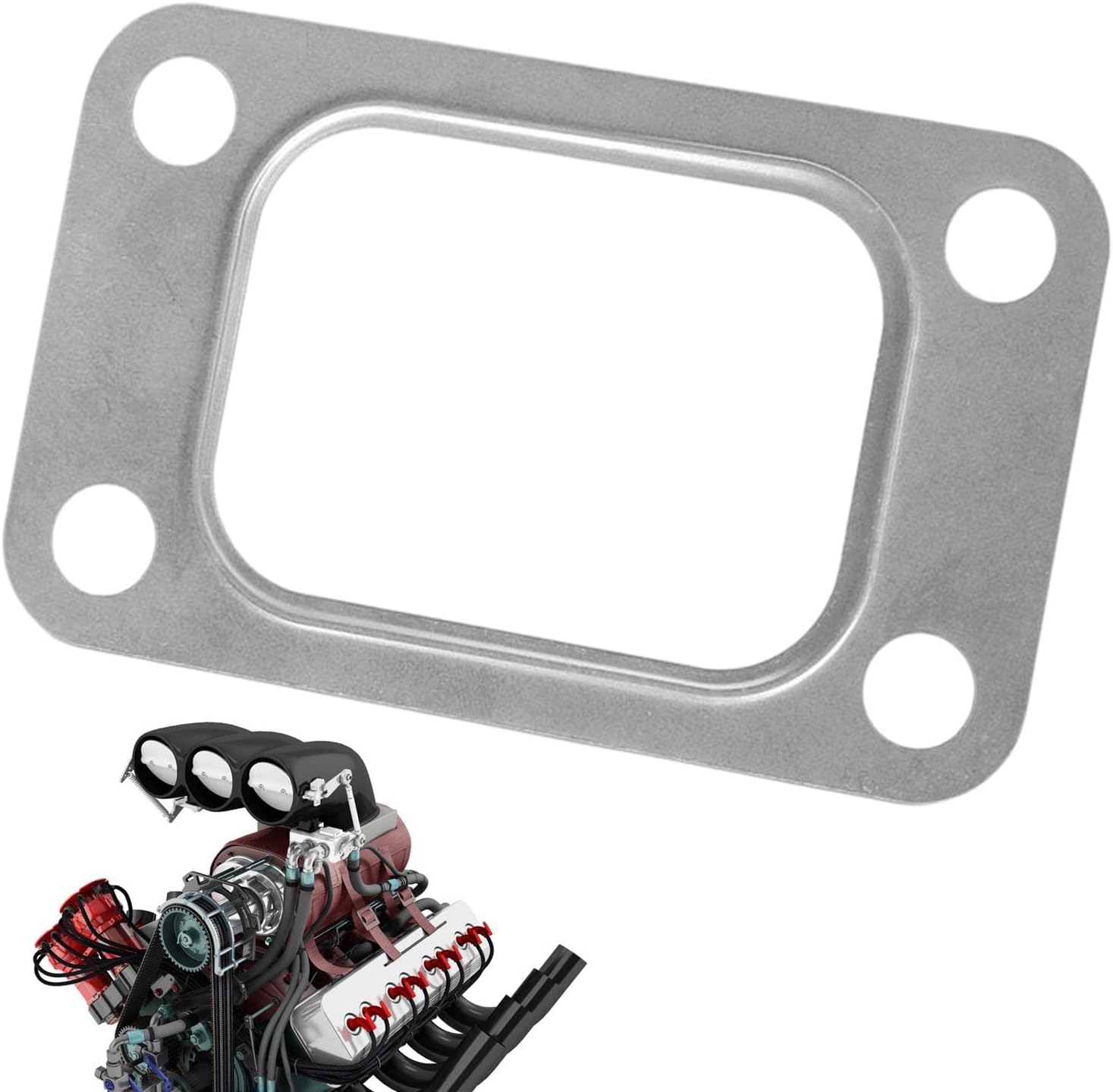 Amazon.co.jp ターボガスケット 4 ホール ステンレス スチール ターボ タービン インレット マニホールド ガスケット