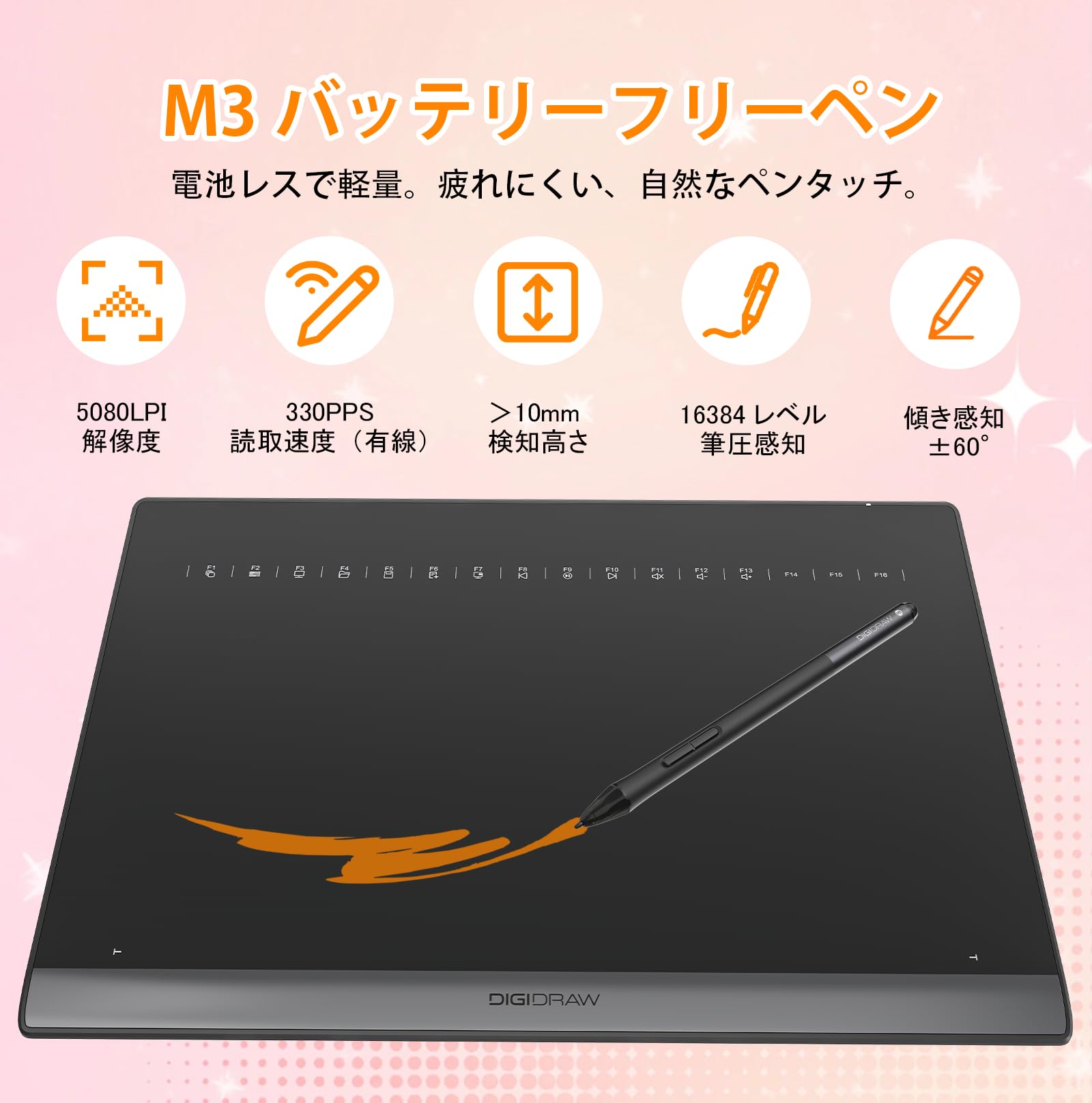 Amazon | DIGIDRAW ペンタブ TW610 10*6.25インチ 16384レベル筆圧感知
