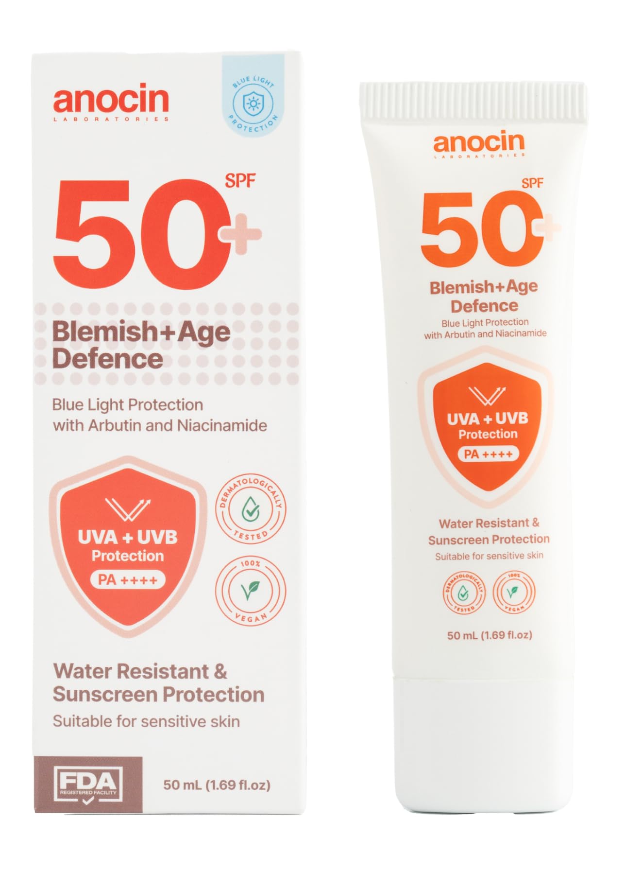 anocin blemish Leke Karşıtı Ve Cilt Tonu Eşitleyici Güneş Koruyucu Krem Spf 50 Yaşlılık Karşıtı 50 ml