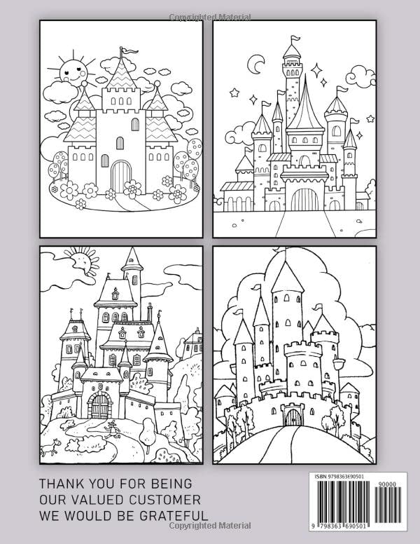 Castles Coloring Book: Relax And Enjoy Coloring Activity With 30 Premium Pictures Inside | Gifts For Kids, Teens And More To Color image 3