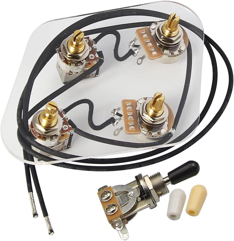 Amazon.com: Electric Guitar Wiring Harness Set Prewired, 3 Way Switch ...