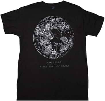 ミュージシャン USED COLDPLAY A SKY FULL STARS T-SHIRTS Rock COLDPLAY A SKY FULL OF STAR BAND Unisex Cotton T-Shirt