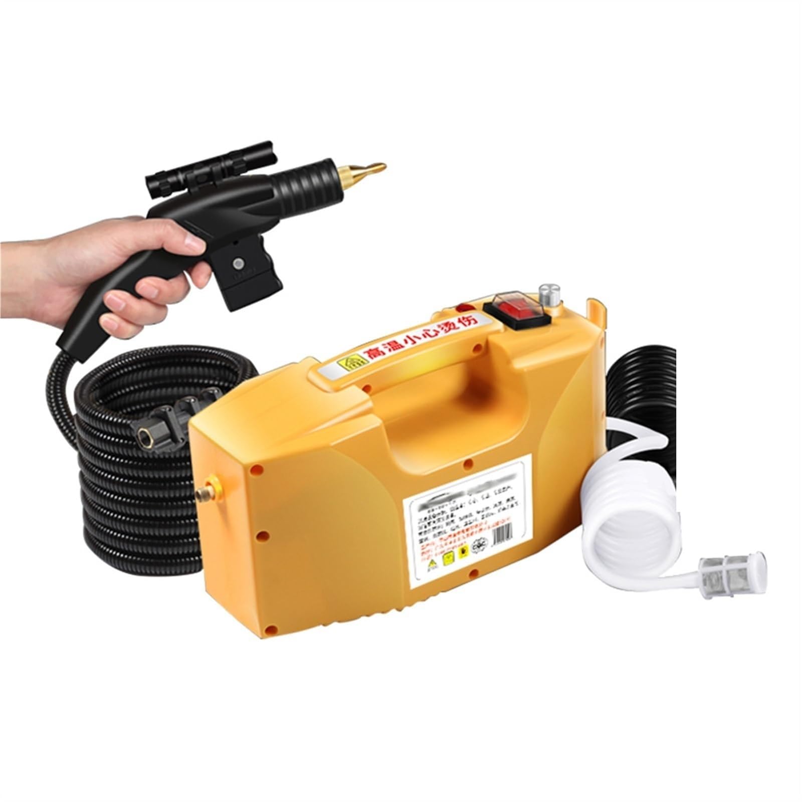 NGTFDCP Handheld Steam Cleaner, Steam Cleaner, 3000W High Pressure Machine Pumping Generator Sterilization Floor Washer, Car for Home, Car, Floor(Yellow)