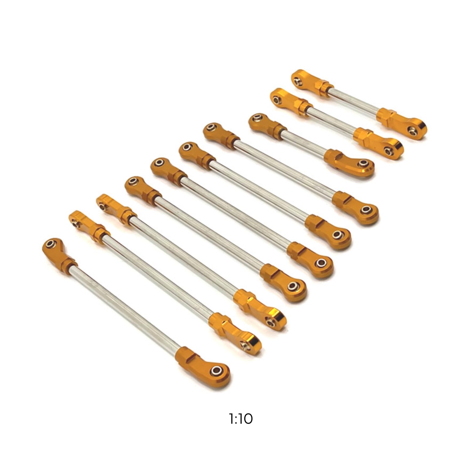 Baoblaze Children Electric Vehicle Paquete de Enlaces de Dirección RC Tirantes Ajustables Varillas Metálicas Extremos Mecanizados Absorción de Impactos y, Dorado
