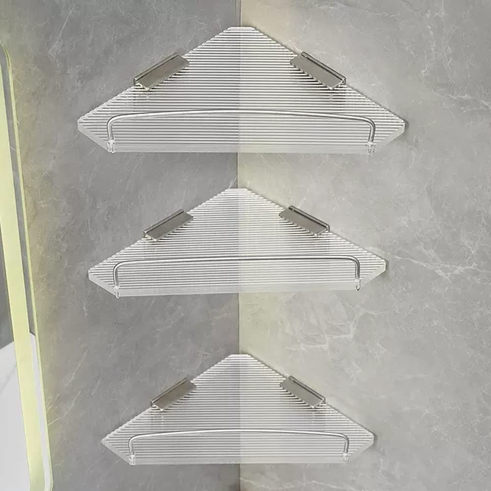 BAHELS Corner Shower Caddy Bathroom Acrylic Triangle Shelf Bathroom Shower Room Toilet Wall Hanging Corner Storage Rack Shower