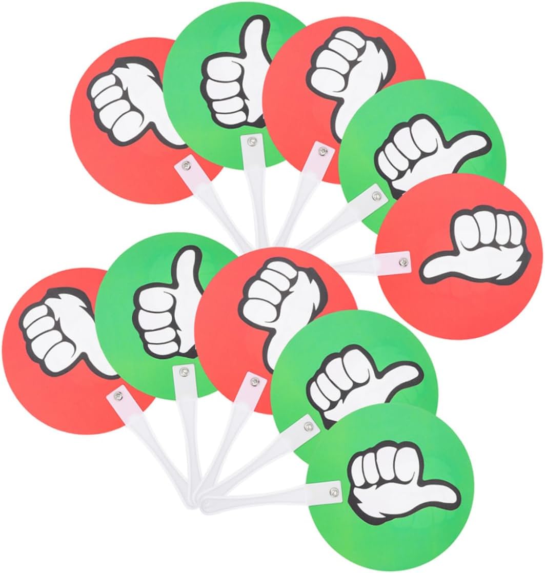 40pcs Yes No Voting Paddles for Classroom Interaction Reusable Plastic Handheld Tools for Teachers Engage Students Instant Voting Red and Green Down Signs