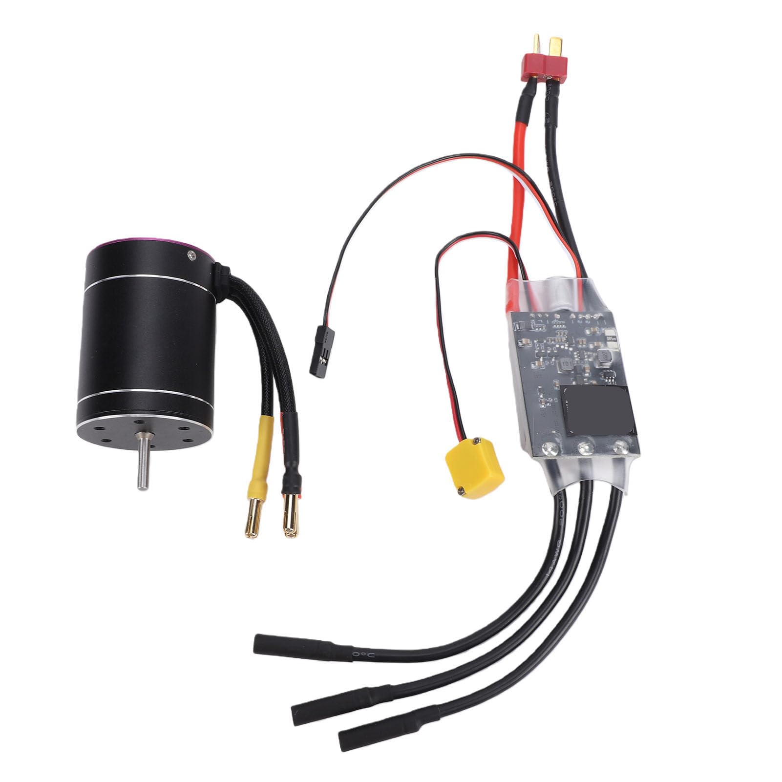 Generic Bezszczotkowy Silnik RC ESC Combo 6400KV Szybki Silnik Bezszczotkowy i Zestaw ESC 75A do łodzi RC Trucks w Skali 1/10 1/8