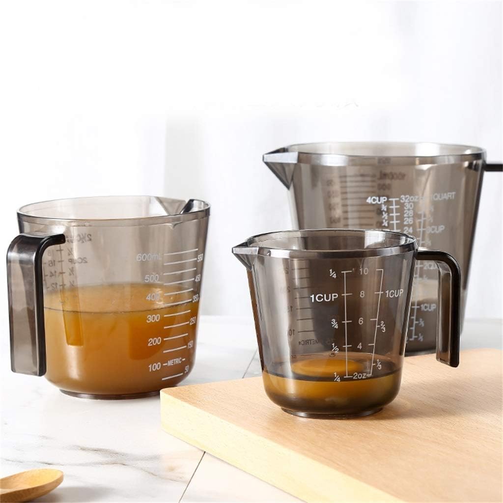 Measuring Cup, Three-piece Suit Transparent Plastic Clear Scale Kitchen Baking Tool Suit