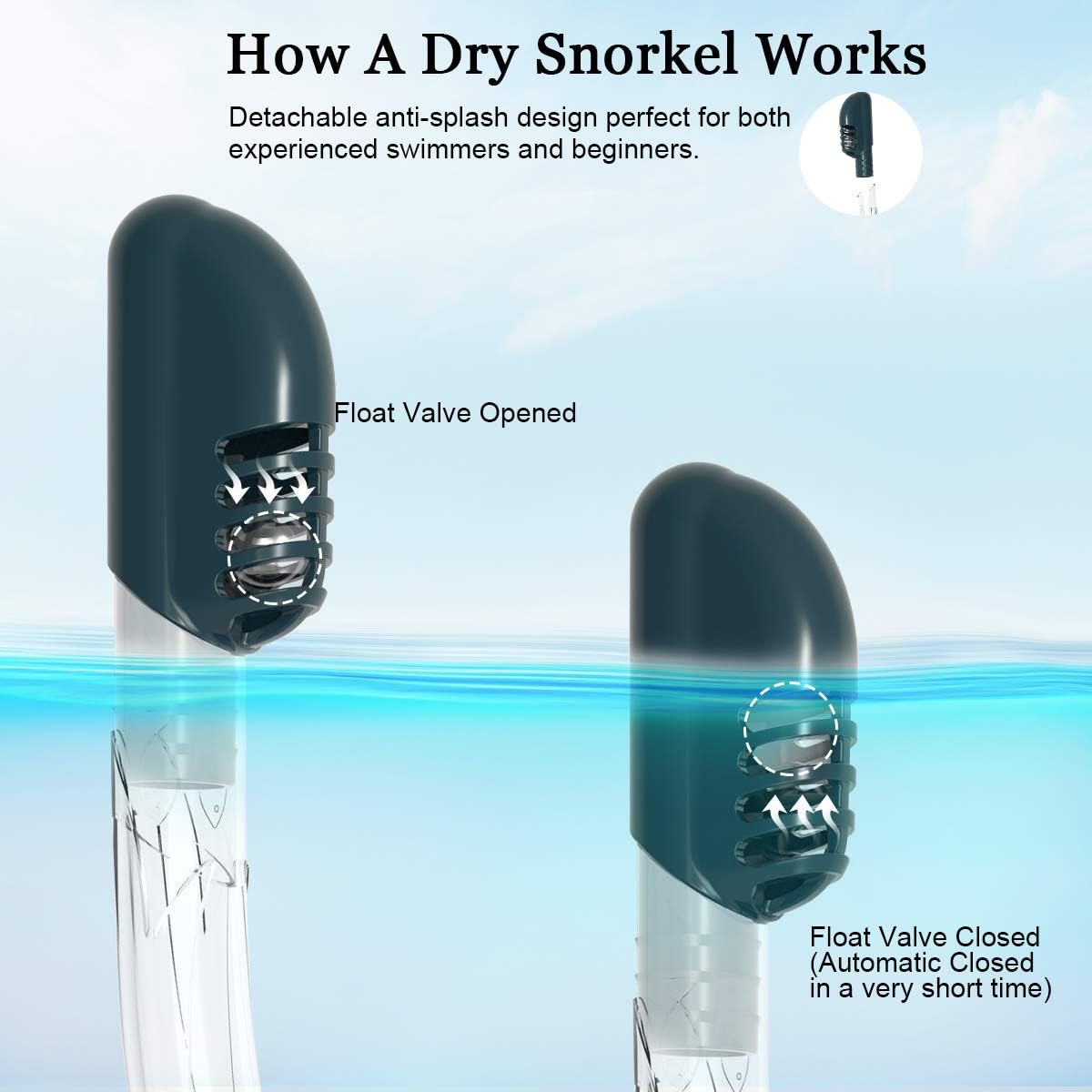 WSTOO Dry Snorkel Set,Anti Fog Snorkel Mask,180 Degree Panoramic View Scuba Diving Mask,Snorkeling Gear for Adults : Sports & Outdoors