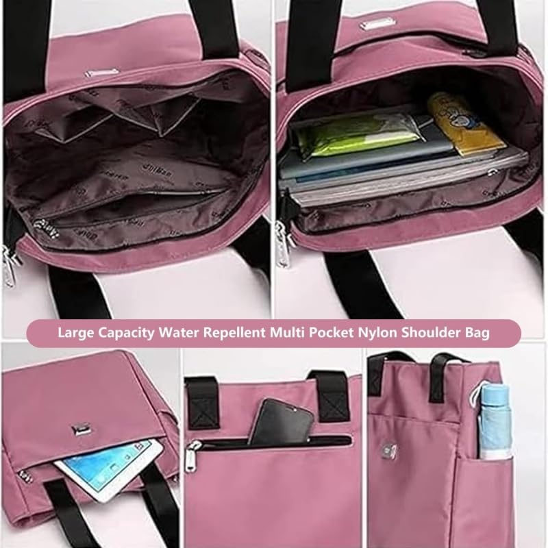 Zcjeaneviln Bag Waterproof,Large Capacity Multi Pocket Nylon Shoulder Bag,Durable and Foldable Fashion Tote Bags4