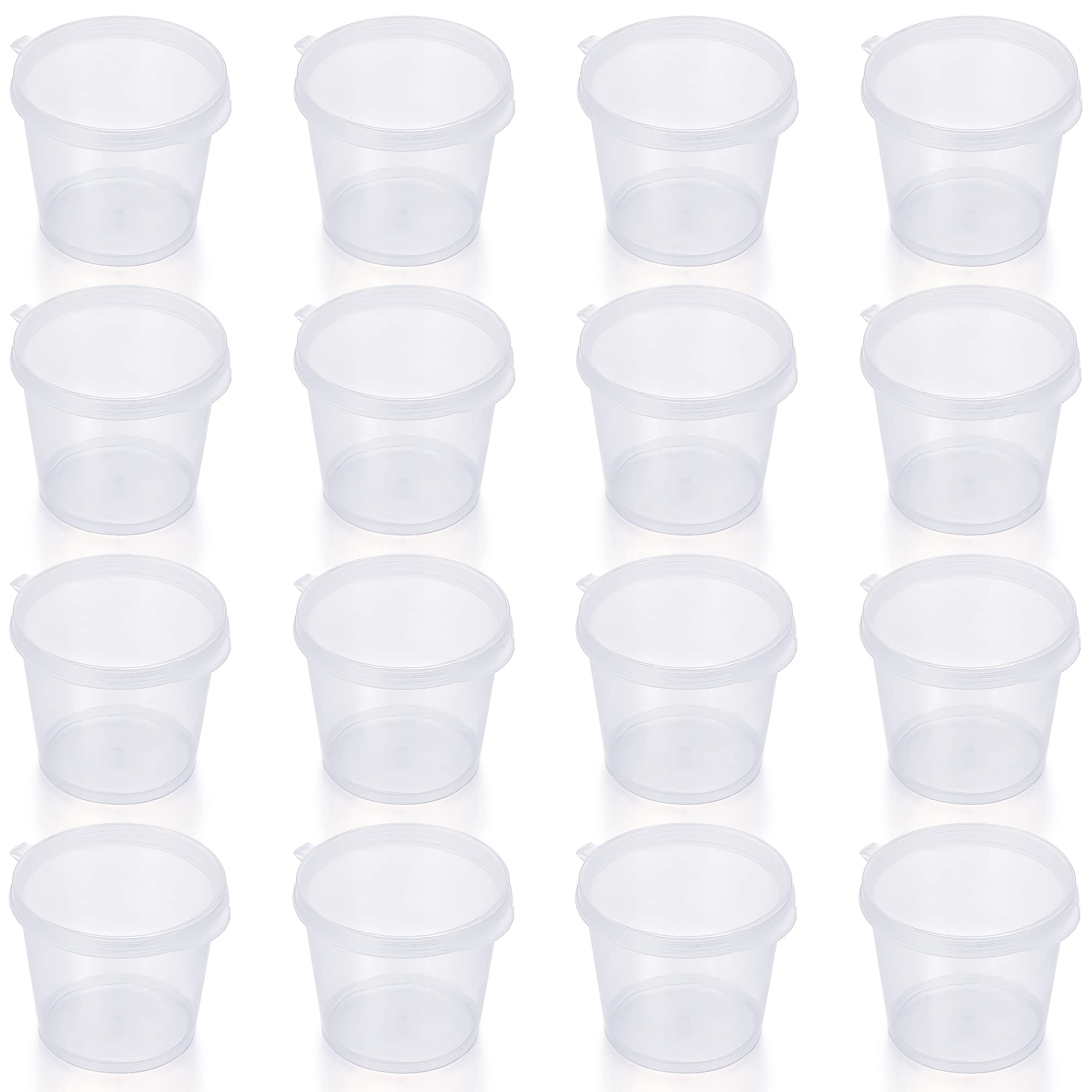 Amazon.com: [100 Sets - 1 1/2 oz.] Plastic Disposable Portion Cups with  Leak-Proof Lids, Souffle Cups, Jello Cups, Small Condiment Containers, Shot  Cups, Dipping Sauce Cup, Salad Dressing Container, Cylinder: Industrial &  Scientific