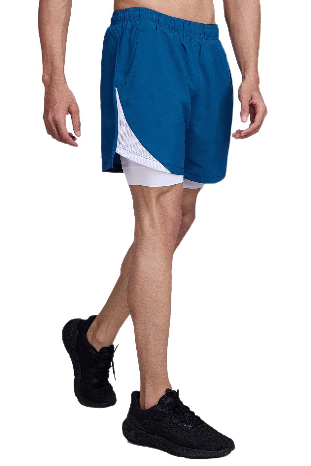 fuaark 2 in 1 Compression Shorts for Men for Gym, Sports, Running & Cycling Activities with Pocket-picture-24